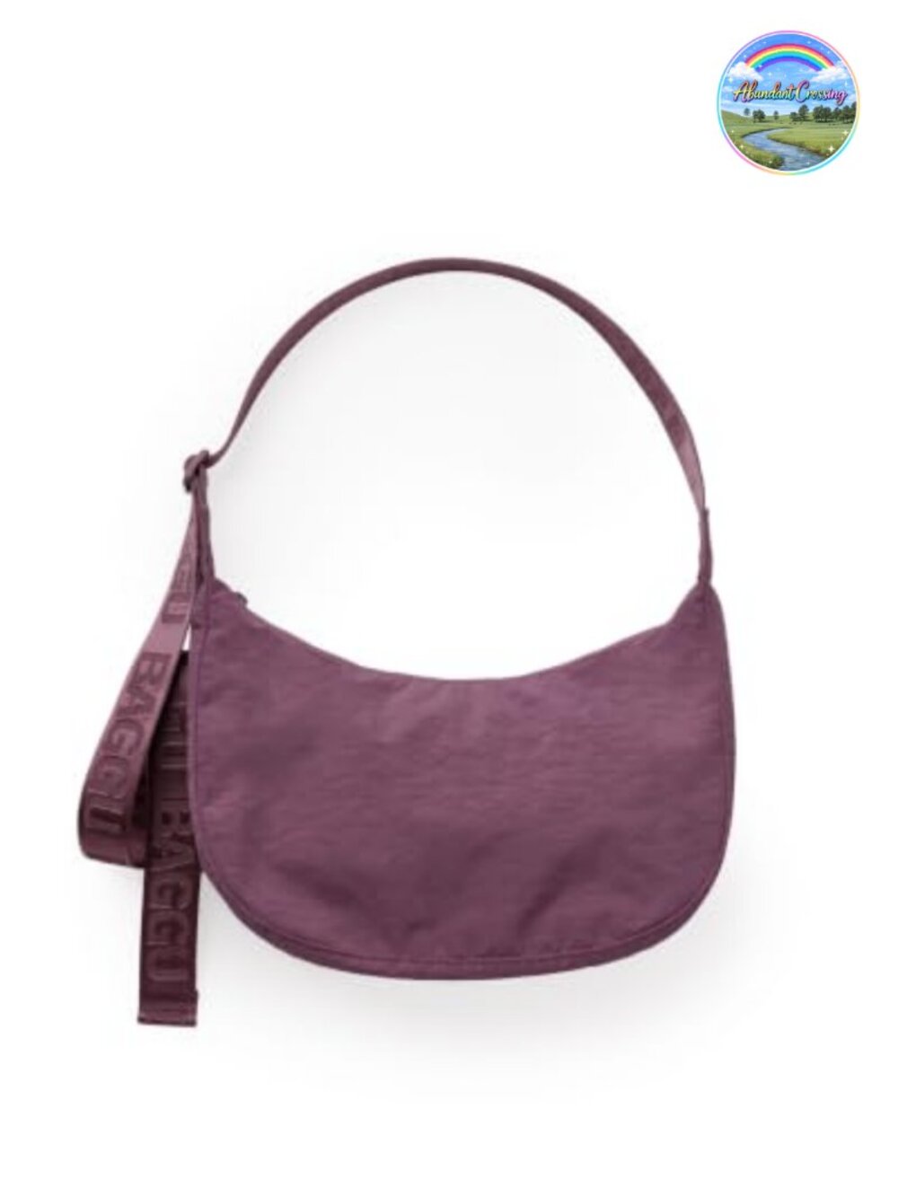 Medium Nylon Crescent Bag Recycled Adjustable Strap Crossbody